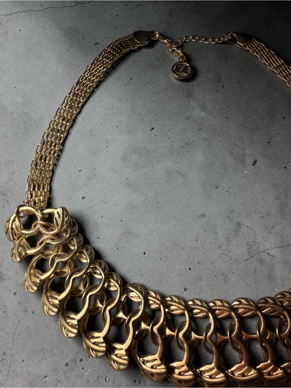 Vintage Designer - Gold Statement Chain Necklace - Women Jewelry - Picture 4 of 5